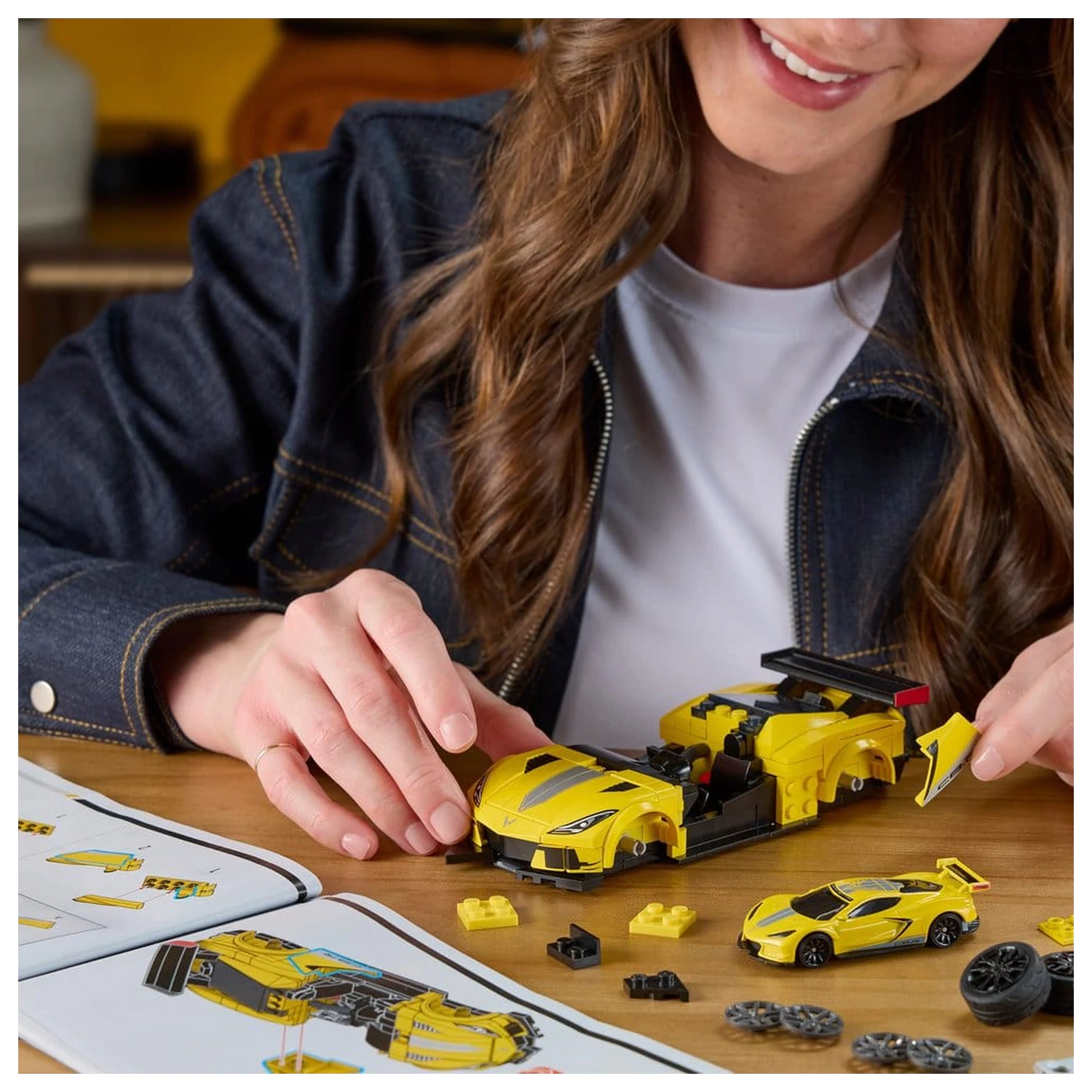Hot Wheels Speed Mattel Brick Shop Stavebnica 1/32 '20 Corvette C8.R produktová fotografia