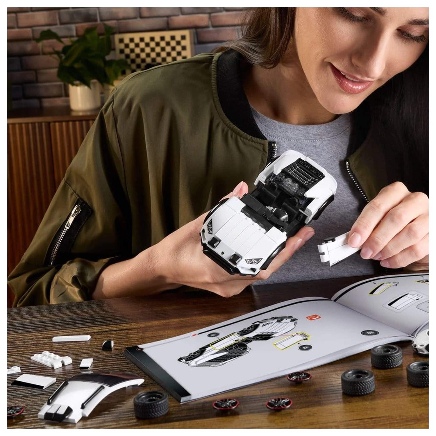Hot Wheels Speed Mattel Brick Shop Stavebnica 1/32 Lamborghini Huracán Sterrato produktová fotografia