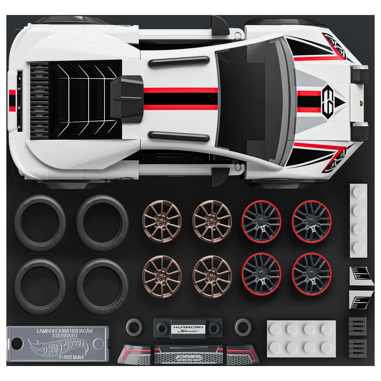 Hot Wheels Speed Mattel Brick Shop Stavebnica 1/32 Lamborghini Huracán Sterrato produktová fotografia
