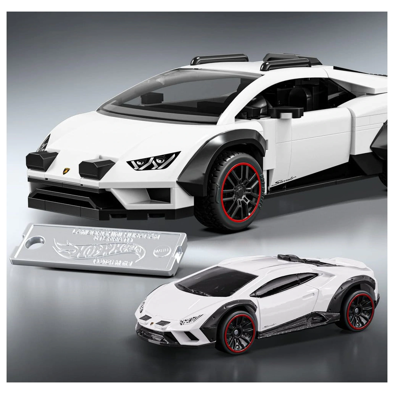 Hot Wheels Speed Mattel Brick Shop Stavebnica 1/32 Lamborghini Huracán Sterrato produktová fotografia
