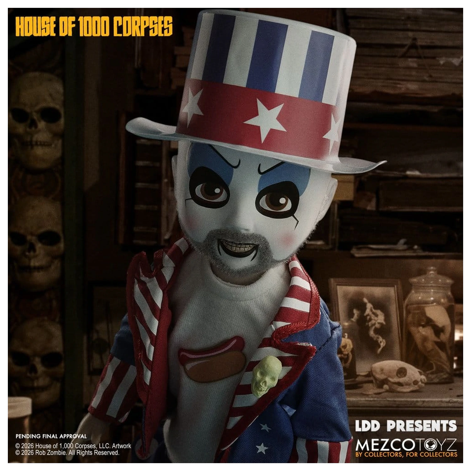 House of 1000 Corpses LDD Presents Bábika Captain Spaulding 25 cm produktová fotografia