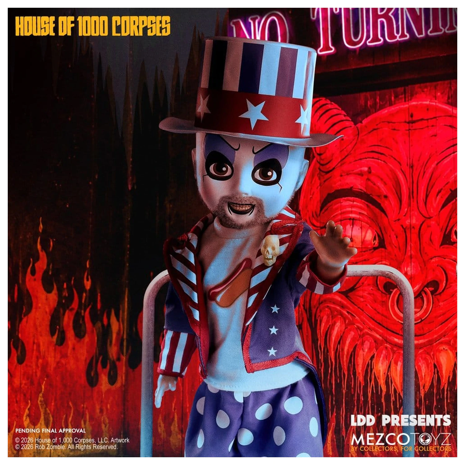House of 1000 Corpses LDD Presents Bábika Captain Spaulding 25 cm produktová fotografia