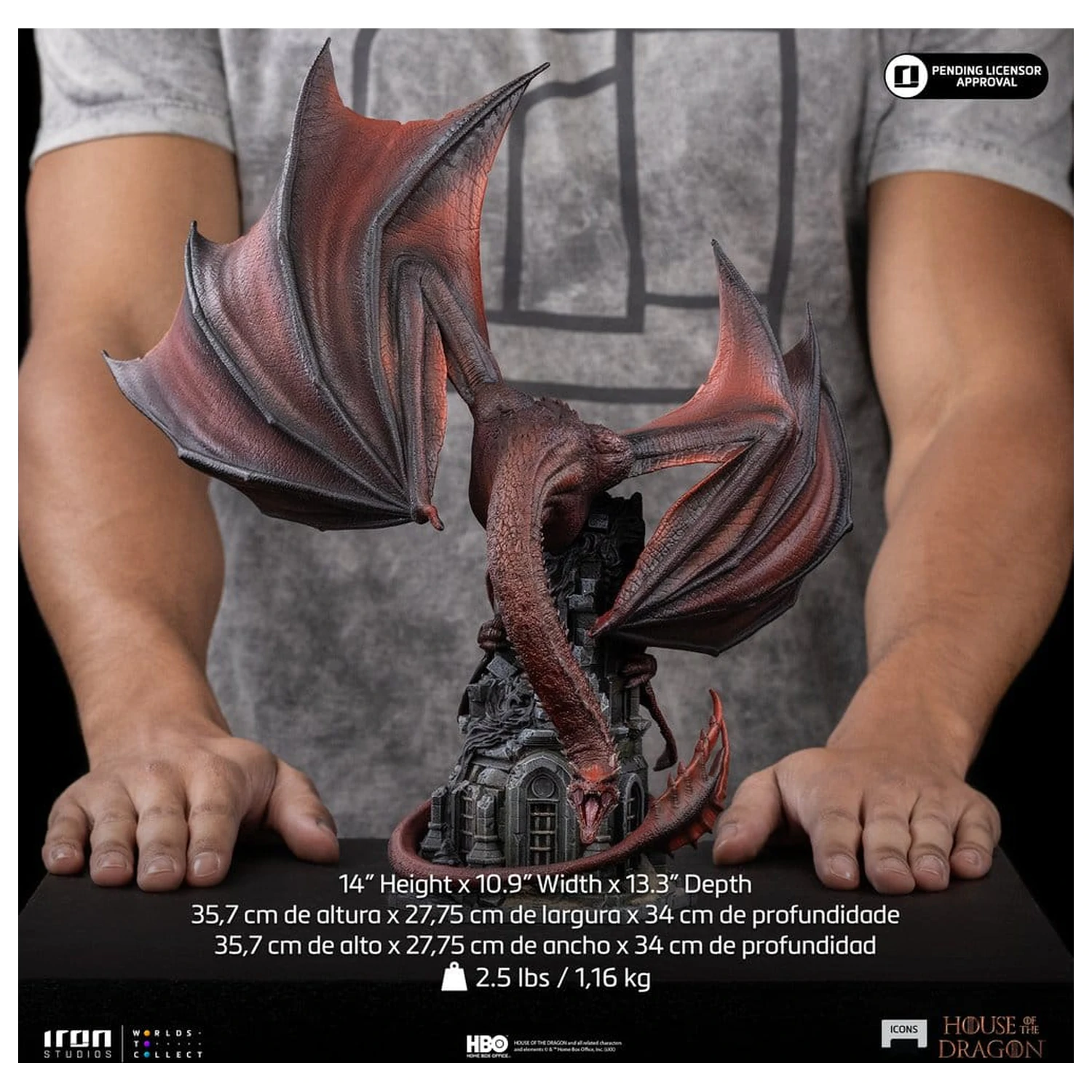 House of the Dragon Icons Socha Caraxes 36 cm produktová fotografia