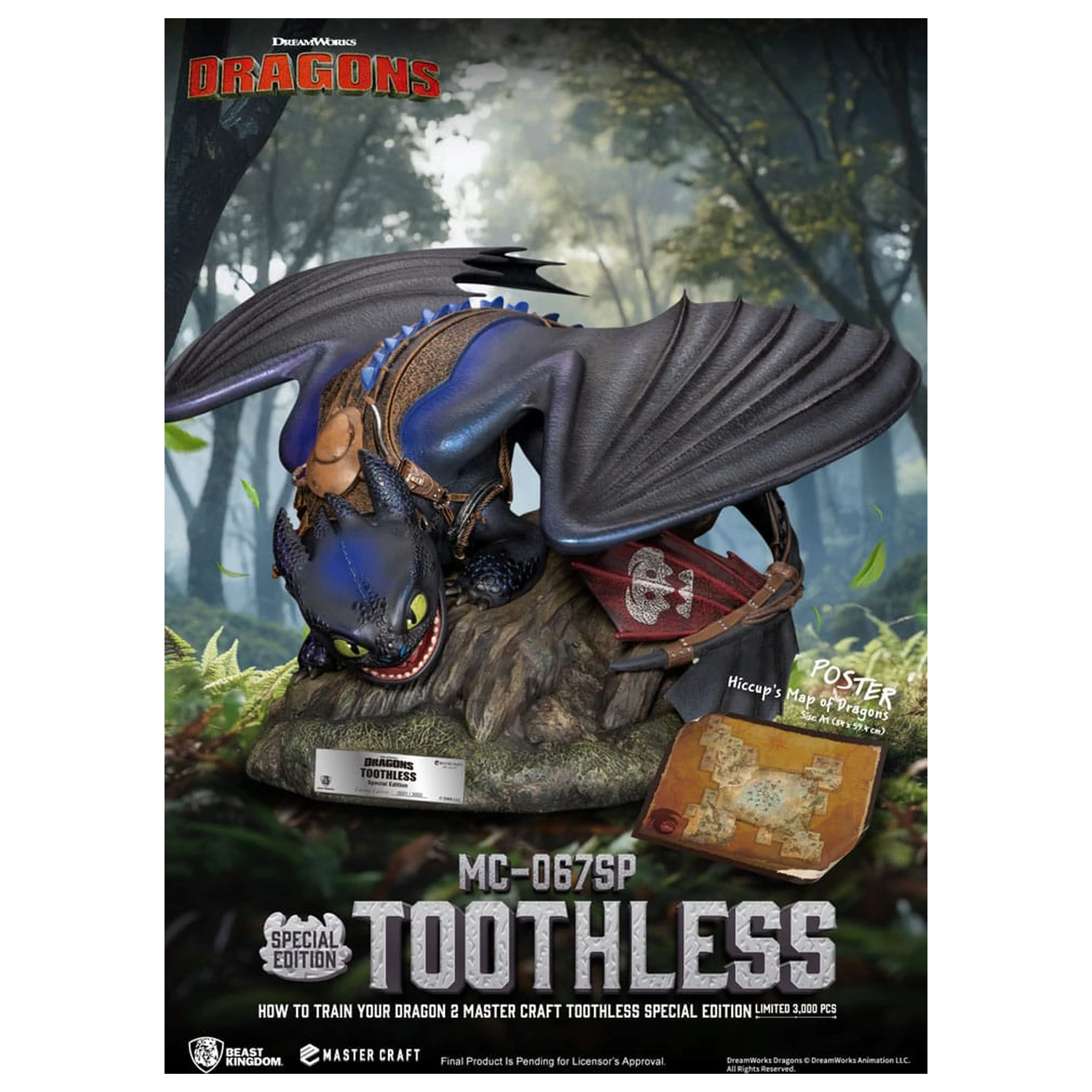 How To Train Your Dragon 2 Master Craft Socha Toothless 38 cm produktová fotografia