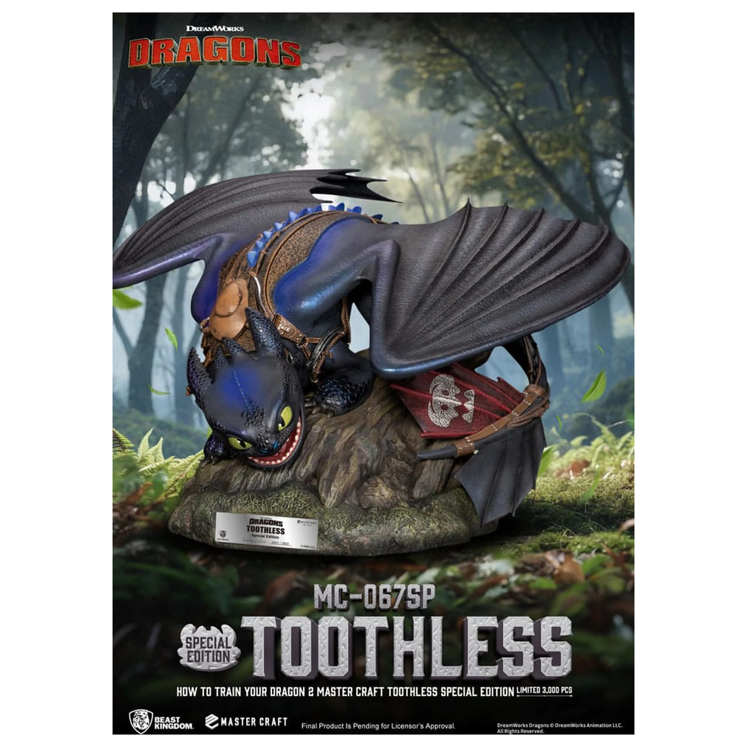 How To Train Your Dragon 2 Master Craft Socha Toothless 38 cm produktová fotografia