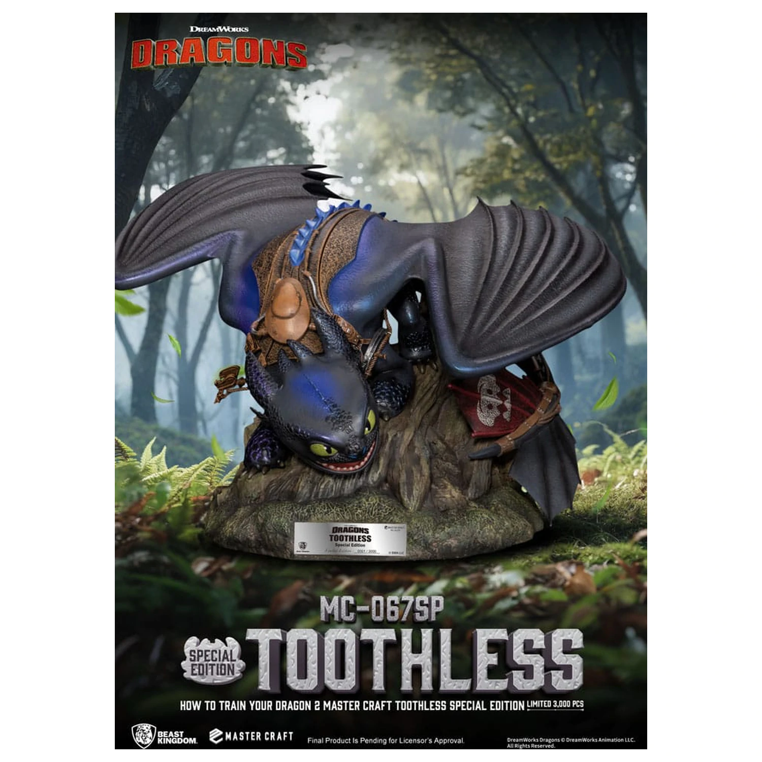 How To Train Your Dragon 2 Master Craft Socha Toothless 38 cm produktová fotografia