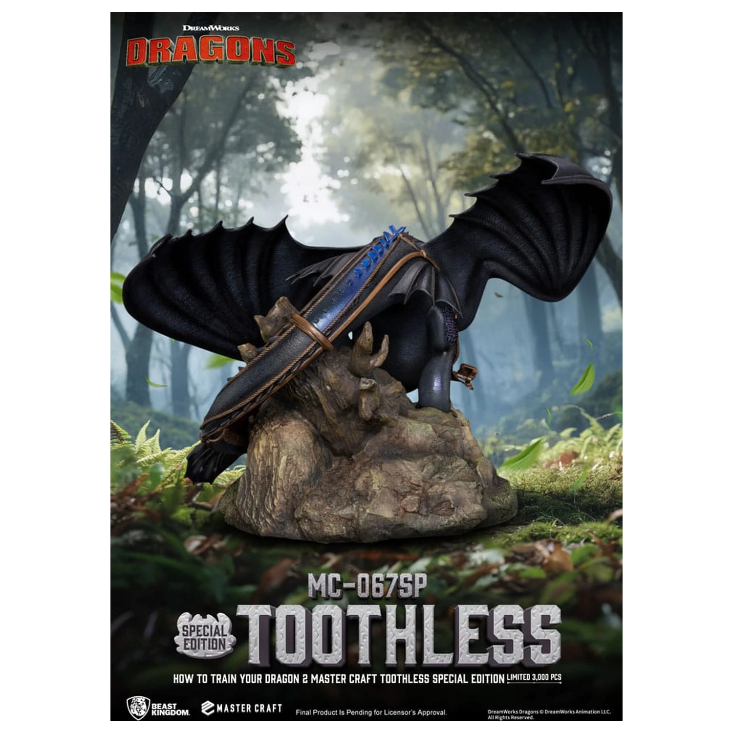 How To Train Your Dragon 2 Master Craft Socha Toothless 38 cm produktová fotografia