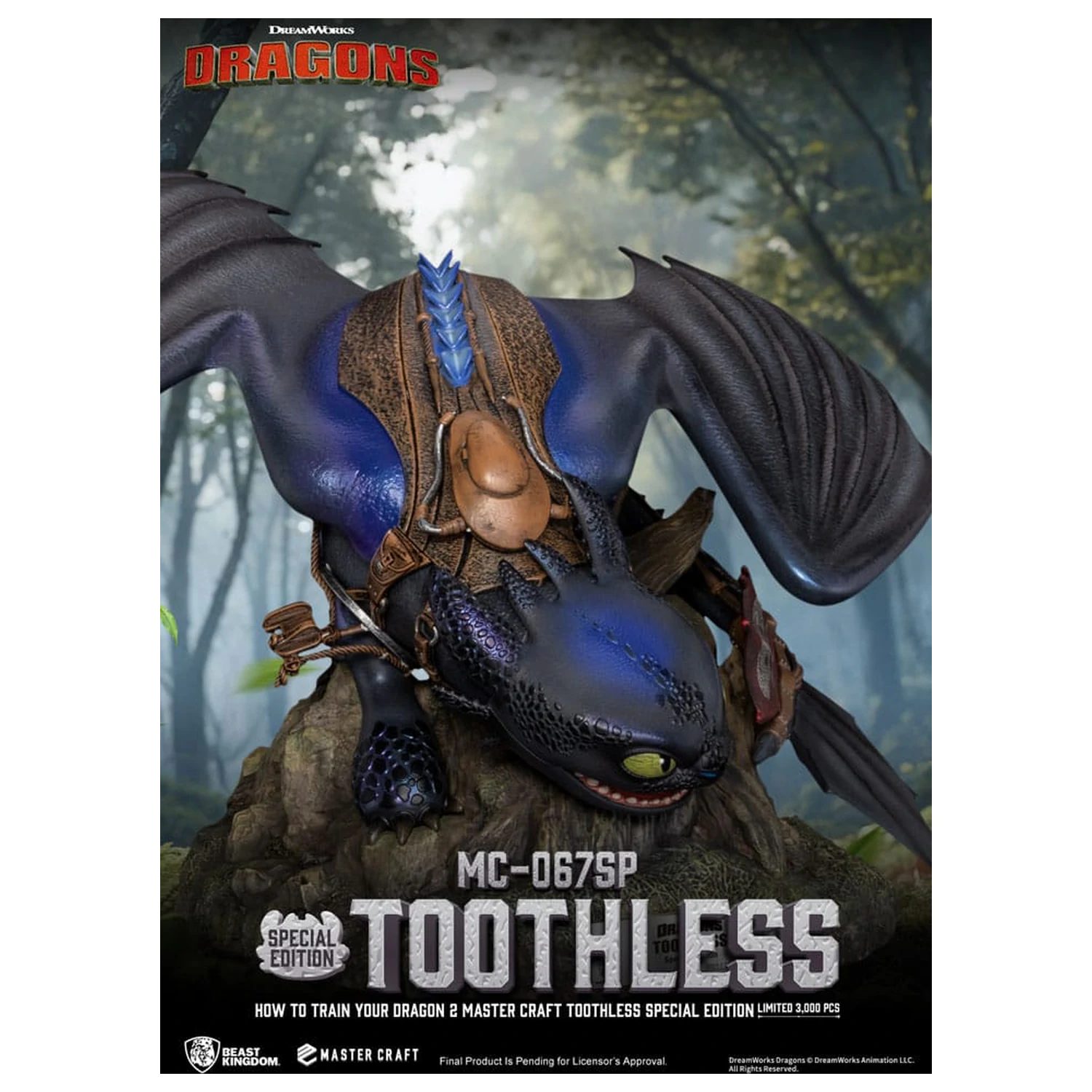 How To Train Your Dragon 2 Master Craft Socha Toothless 38 cm produktová fotografia