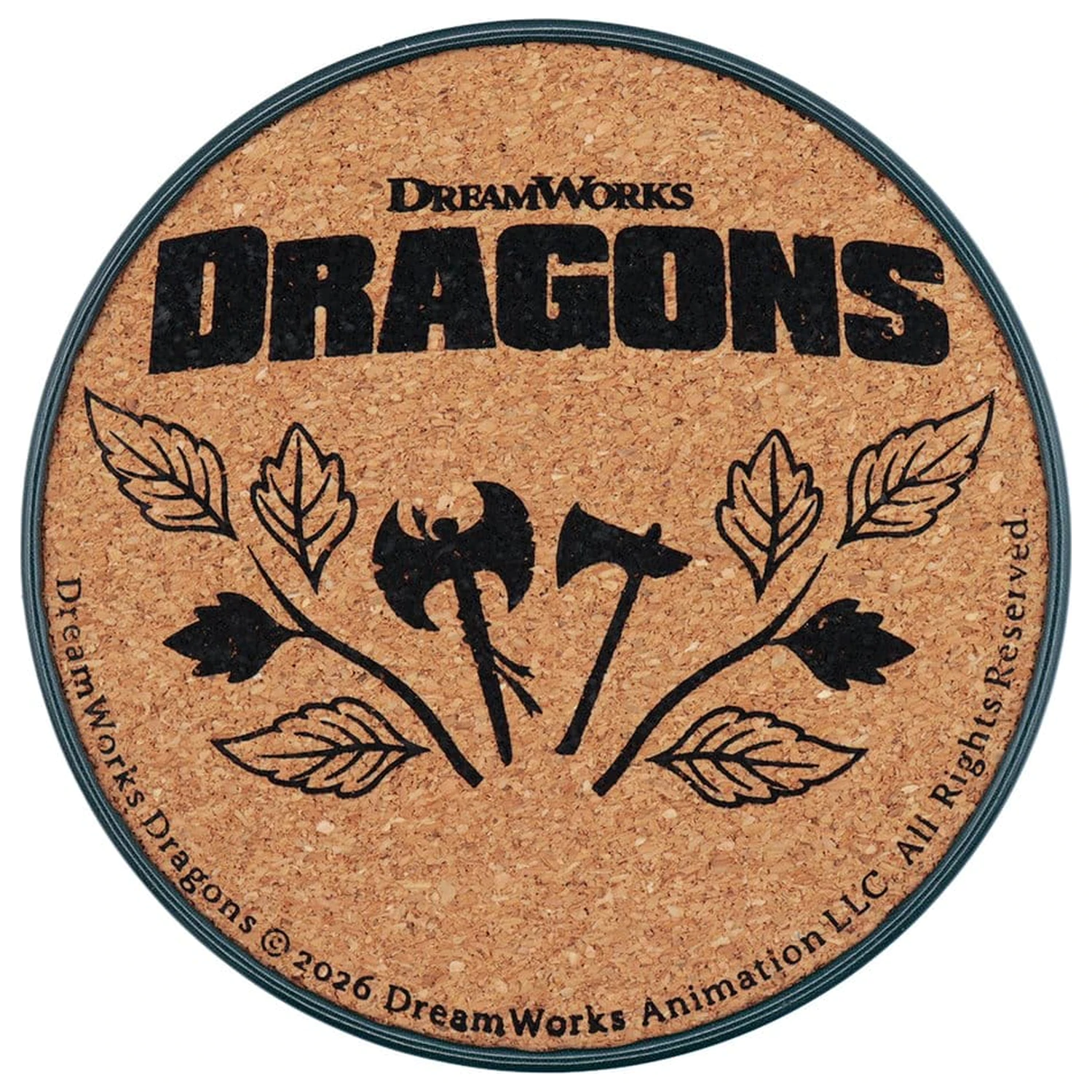 How to Train Your Dragon Coaster, balenie 4 kusov, s dračou potlačou, kovový produktová fotografia