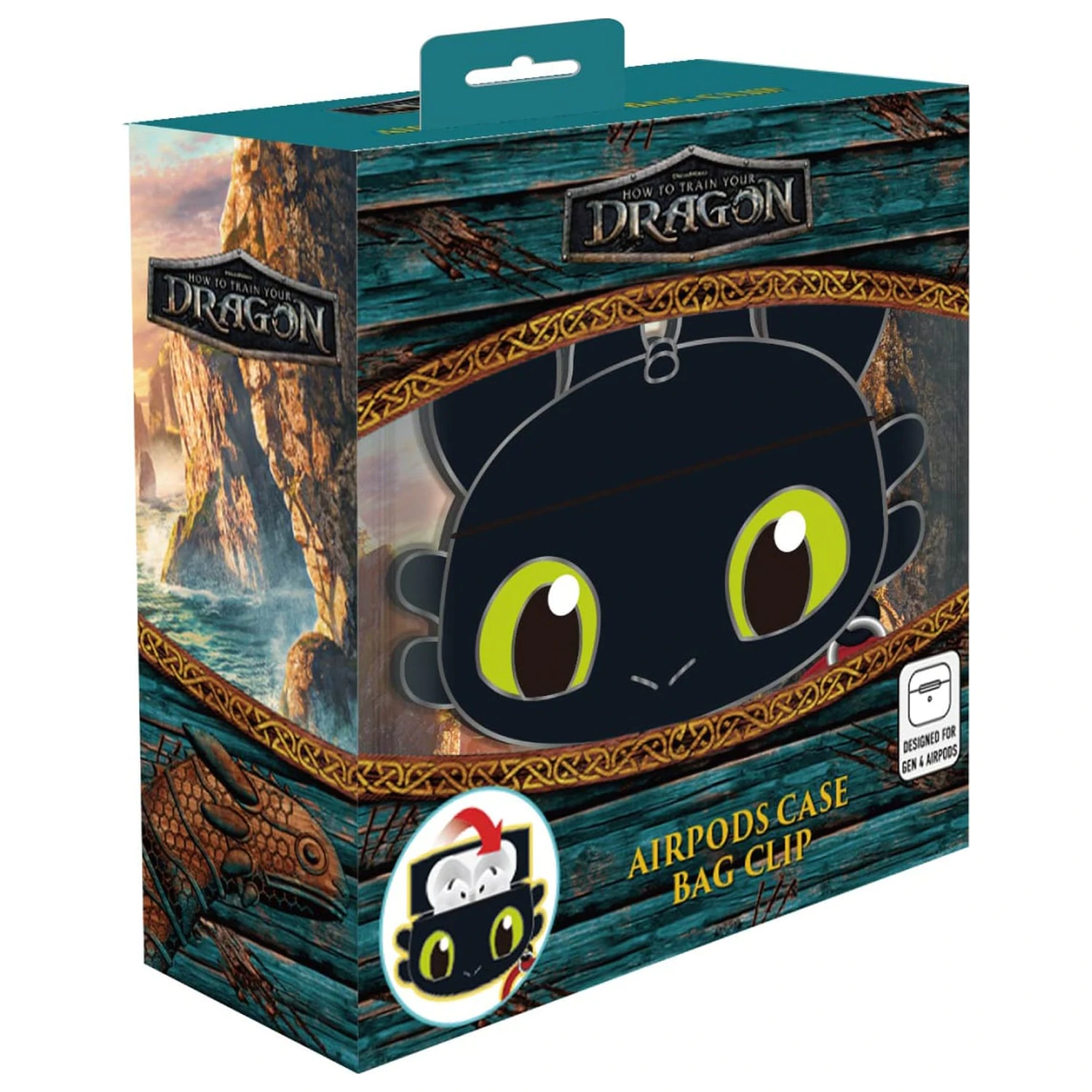 How to Train Your Dragon Bezzubý 3D penové AirPods puzdro s klipom na tašku produktová fotografia