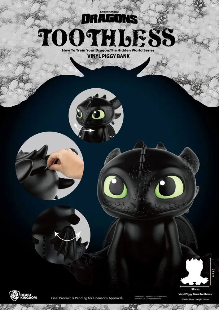 How To Train Your Dragon Piggy Vinyl Bank Toothless 30 cm termékfotó