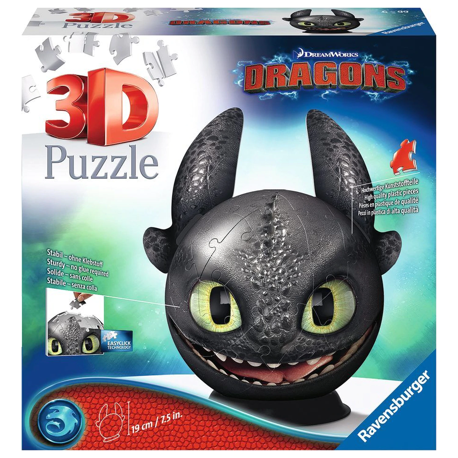 How to Train Your Dragon Bezzubé puzzle guľa 3D 72 kusov produktová fotografia
