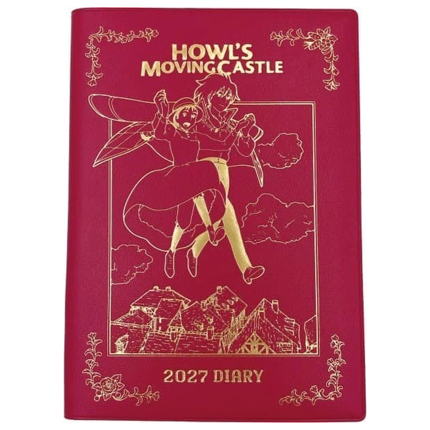 Howl's Moving Castle denník Hauru & Sophie červené zlatá fólia produktová fotografia