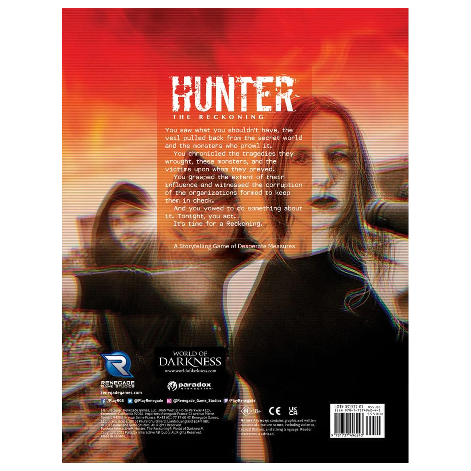 Hunter: The Reckoning 5th Edition RPG kniha Hra Základná pravidlová kniha *Anglická verzia* produktová fotografia