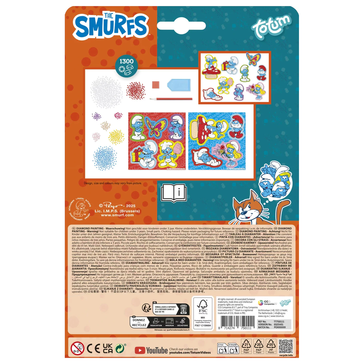 The Smurfs Happy Diamond Dotz nálepka 9-dielna produktová fotografia