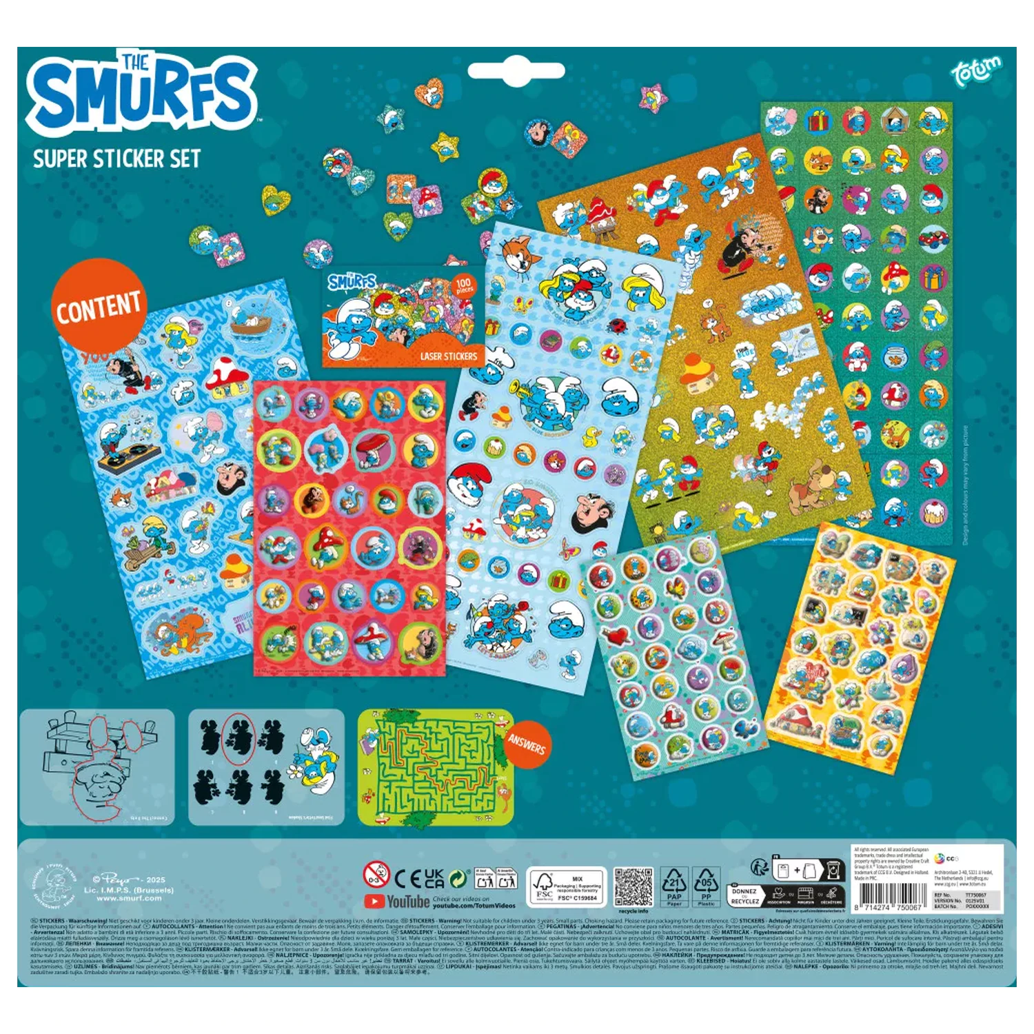 The Smurfs Šťastná Super sada nálepiek produktová fotografia