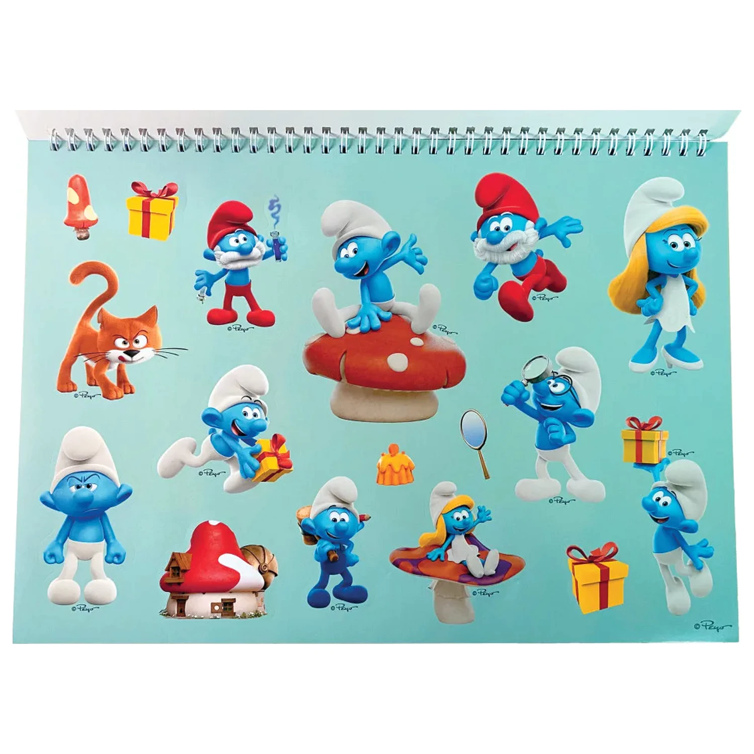 The Smurfs Village A/4 špirálový skicár 40 strán s nálepkami produktová fotografia