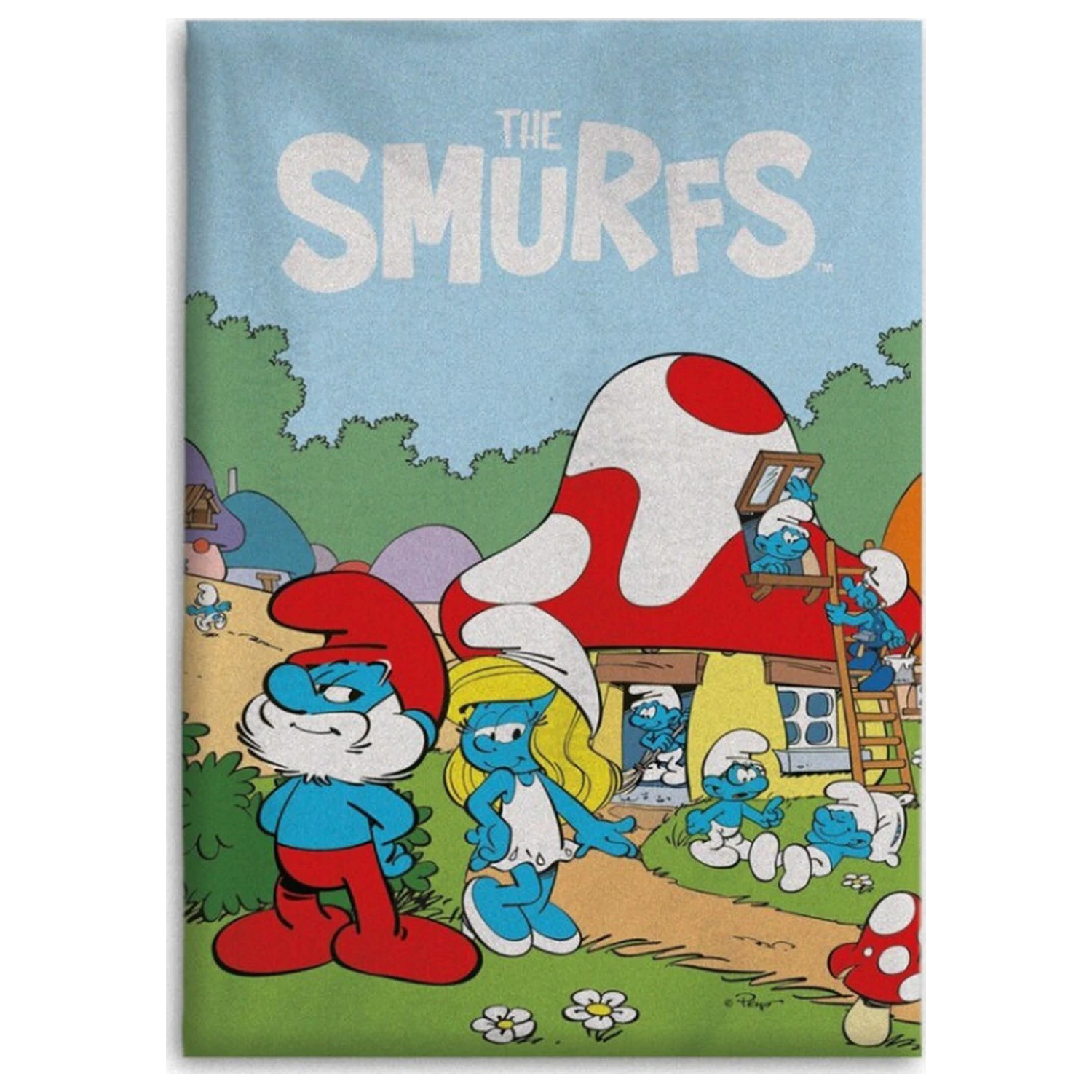 The Smurfs Village Life flanelová prikrývka 110x150cm produktová fotografia