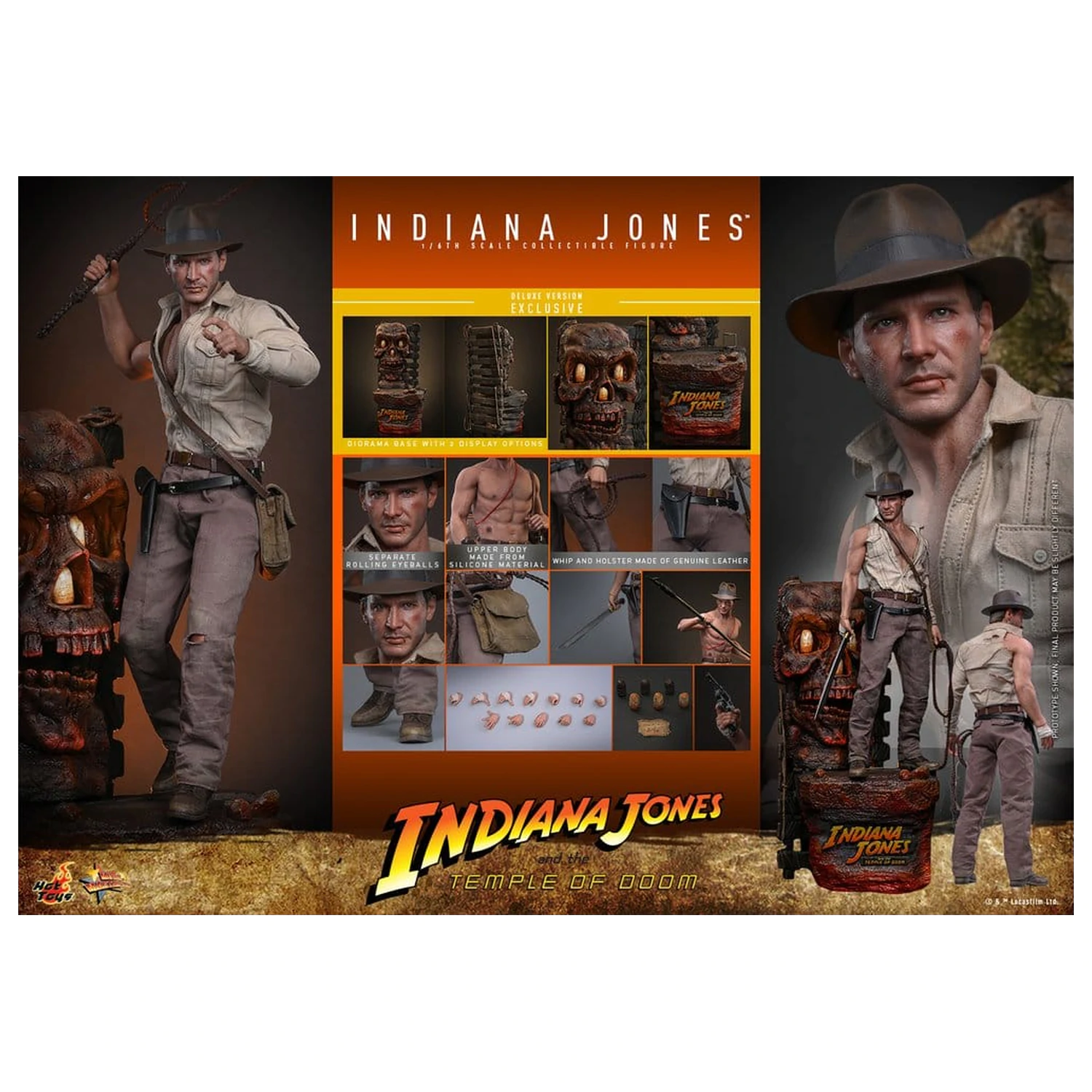 Indiana Jones Movie Masterpiece akčná figúrka 1/6 Indiana Jones (Deluxe Version) 30 cm produktová fotografia