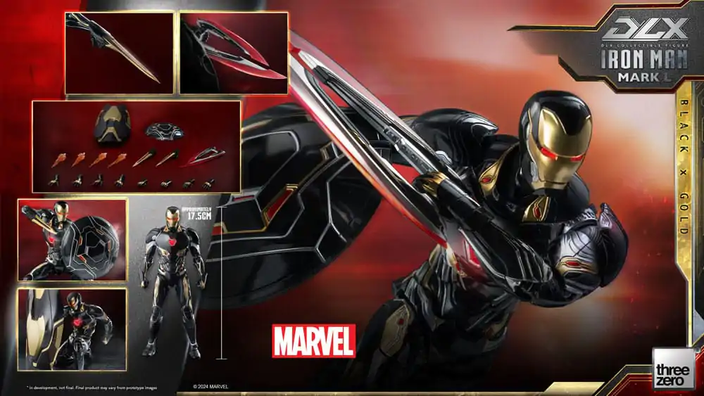 Infinity Saga DLX akčná figúrka 1/12 Iron Man Mark 50 (Black X Gold) 17 cm termékfotó