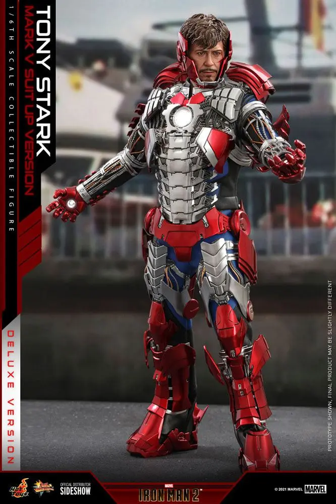 Iron Man 2 Movie Masterpiece Akčná figúrka 1/6 Tony Stark (Mark V Suit Up verzia) Deluxe 31 cm termékfotó