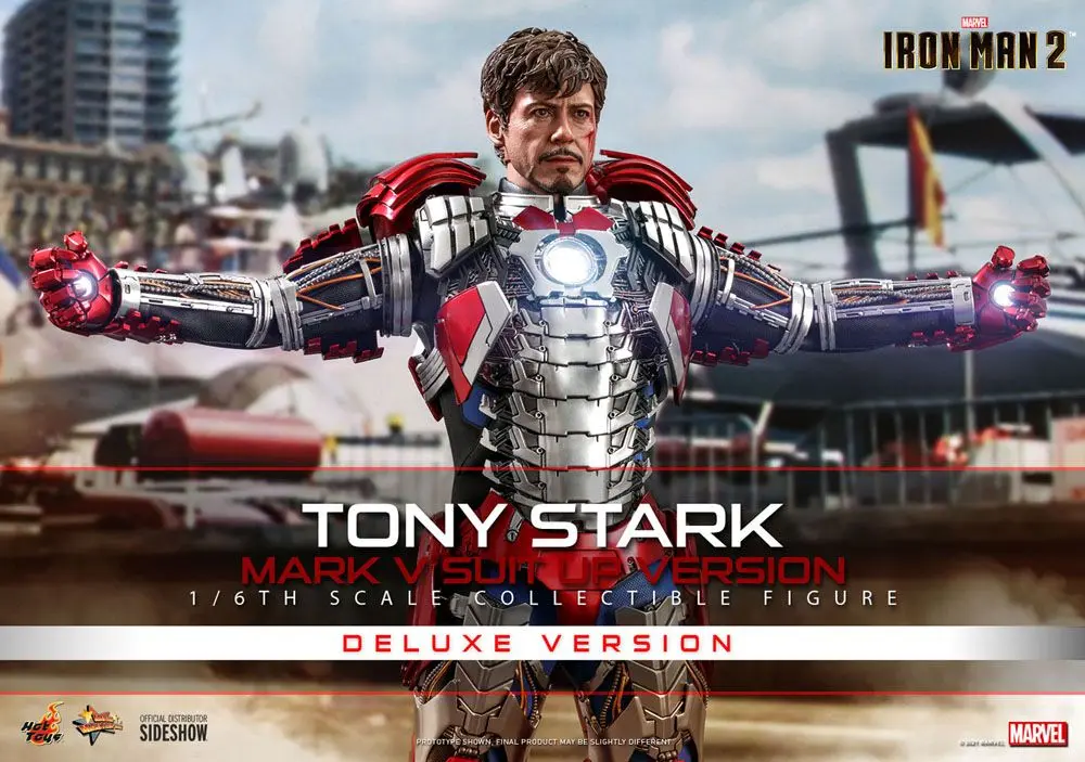 Iron Man 2 Movie Masterpiece Akčná figúrka 1/6 Tony Stark (Mark V Suit Up verzia) Deluxe 31 cm termékfotó