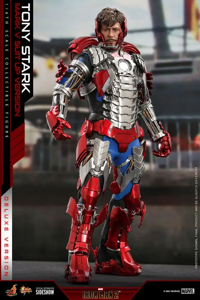 Iron Man 2 Movie Masterpiece Akčná figúrka 1/6 Tony Stark (Mark V Suit Up verzia) Deluxe 31 cm termékfotó