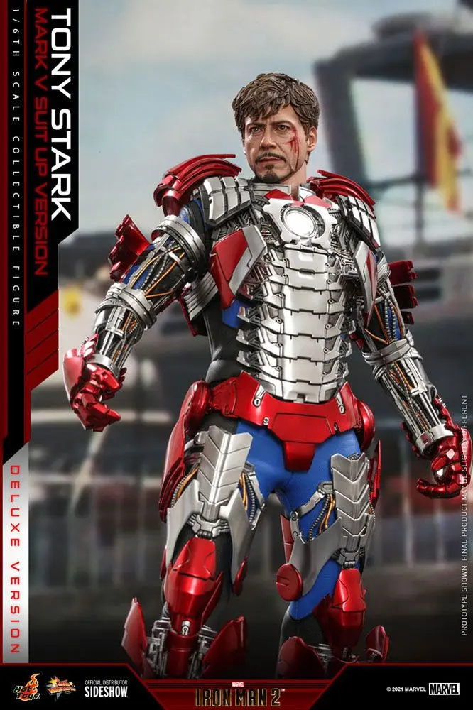 Iron Man 2 Movie Masterpiece Akčná figúrka 1/6 Tony Stark (Mark V Suit Up verzia) Deluxe 31 cm termékfotó