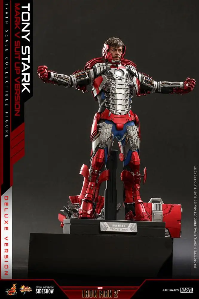 Iron Man 2 Movie Masterpiece Akčná figúrka 1/6 Tony Stark (Mark V Suit Up verzia) Deluxe 31 cm termékfotó