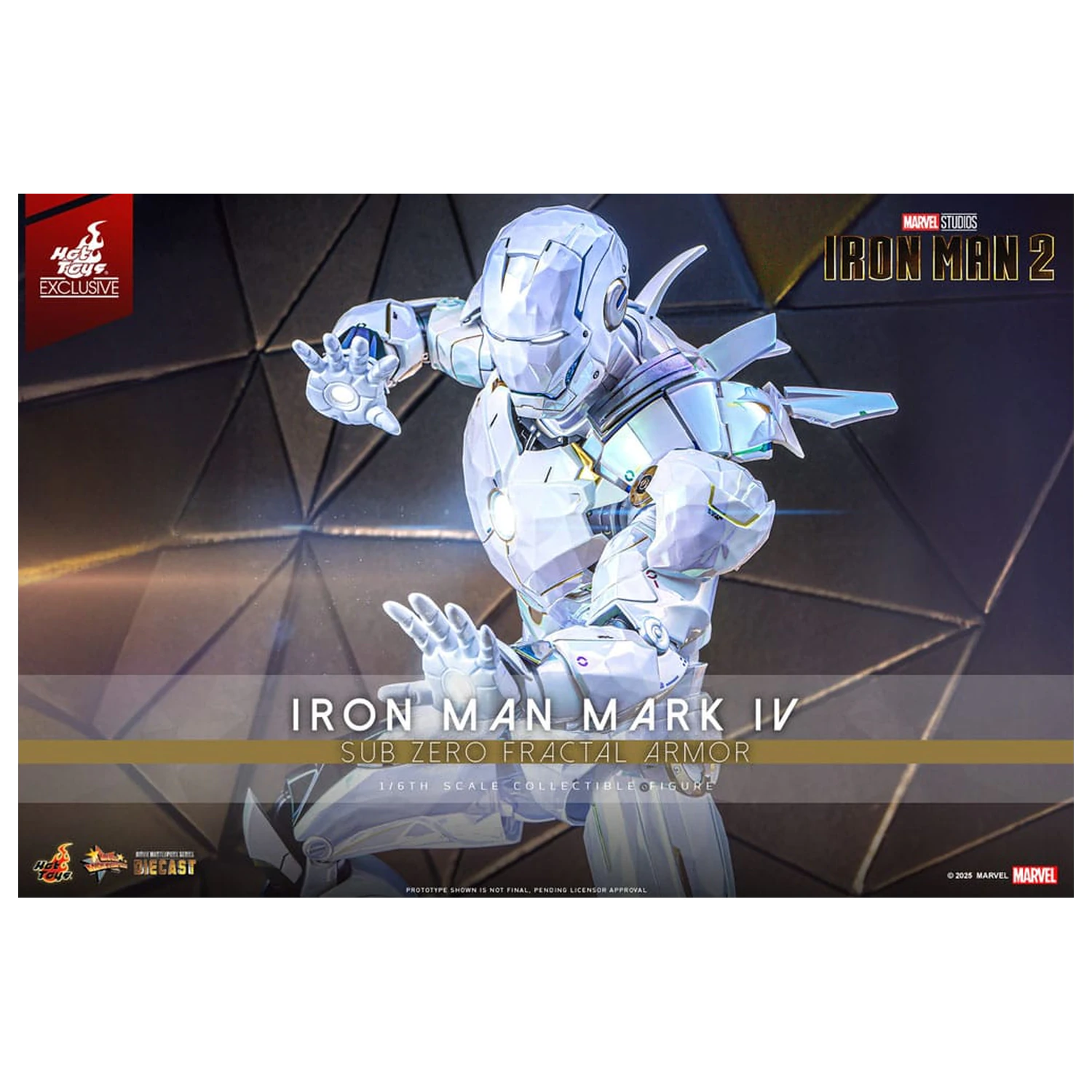 Iron Man 2 Movie Masterpiece Diecast akčná figúrka 1/6 Iron Man Mark IV (Sub-Zero Fractal Armor) Hot Toys Exclusive 33 cm produktová fotografia