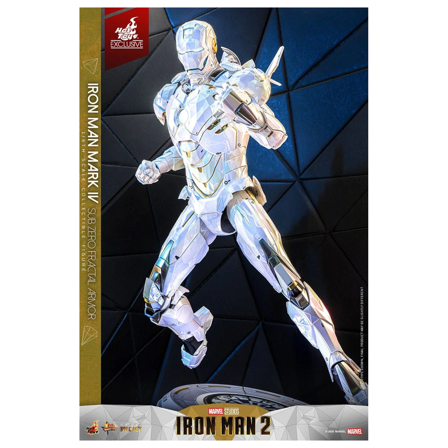 Iron Man 2 Movie Masterpiece Diecast akčná figúrka 1/6 Iron Man Mark IV (Sub-Zero Fractal Armor) Hot Toys Exclusive 33 cm produktová fotografia