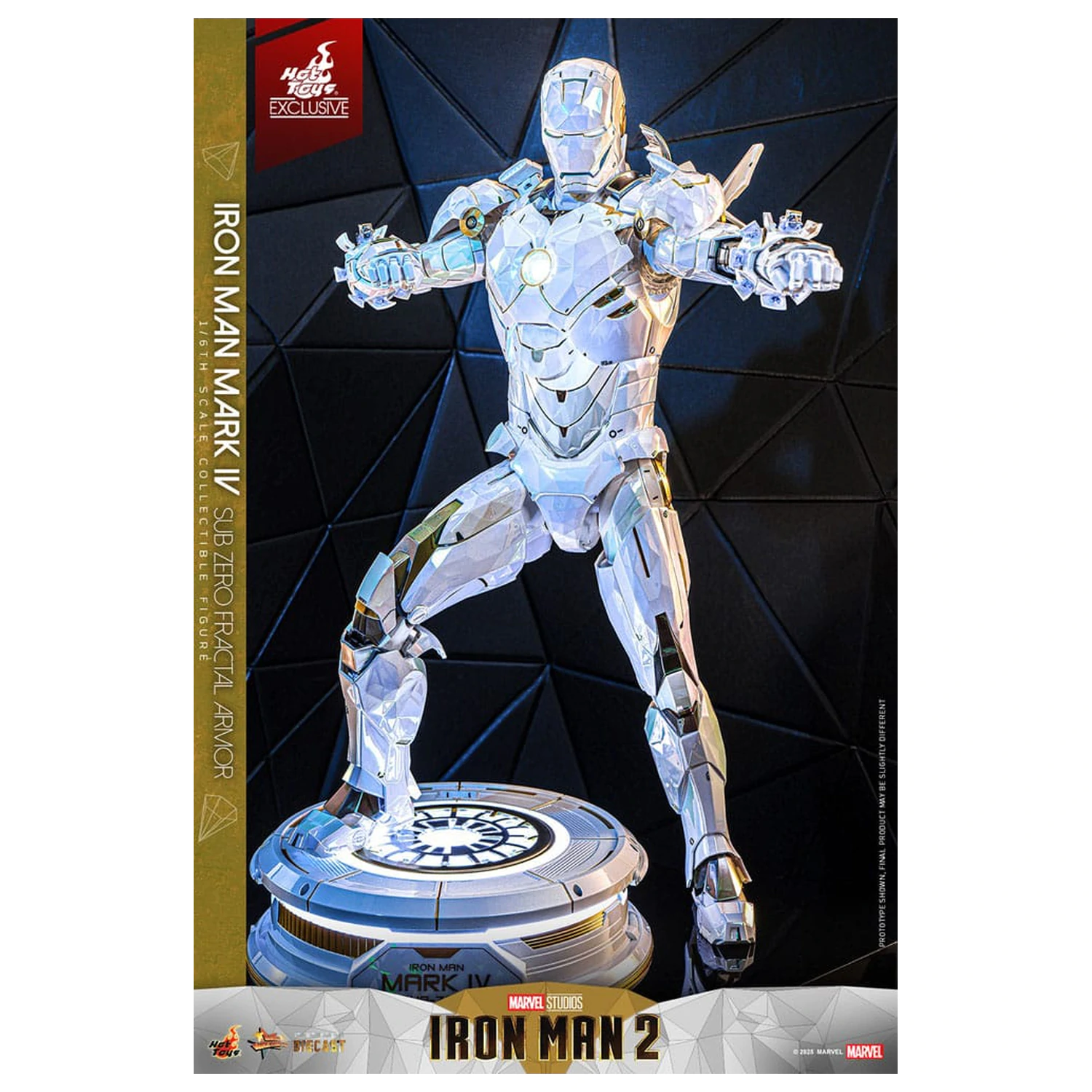 Iron Man 2 Movie Masterpiece Diecast akčná figúrka 1/6 Iron Man Mark IV (Sub-Zero Fractal Armor) Hot Toys Exclusive 33 cm produktová fotografia