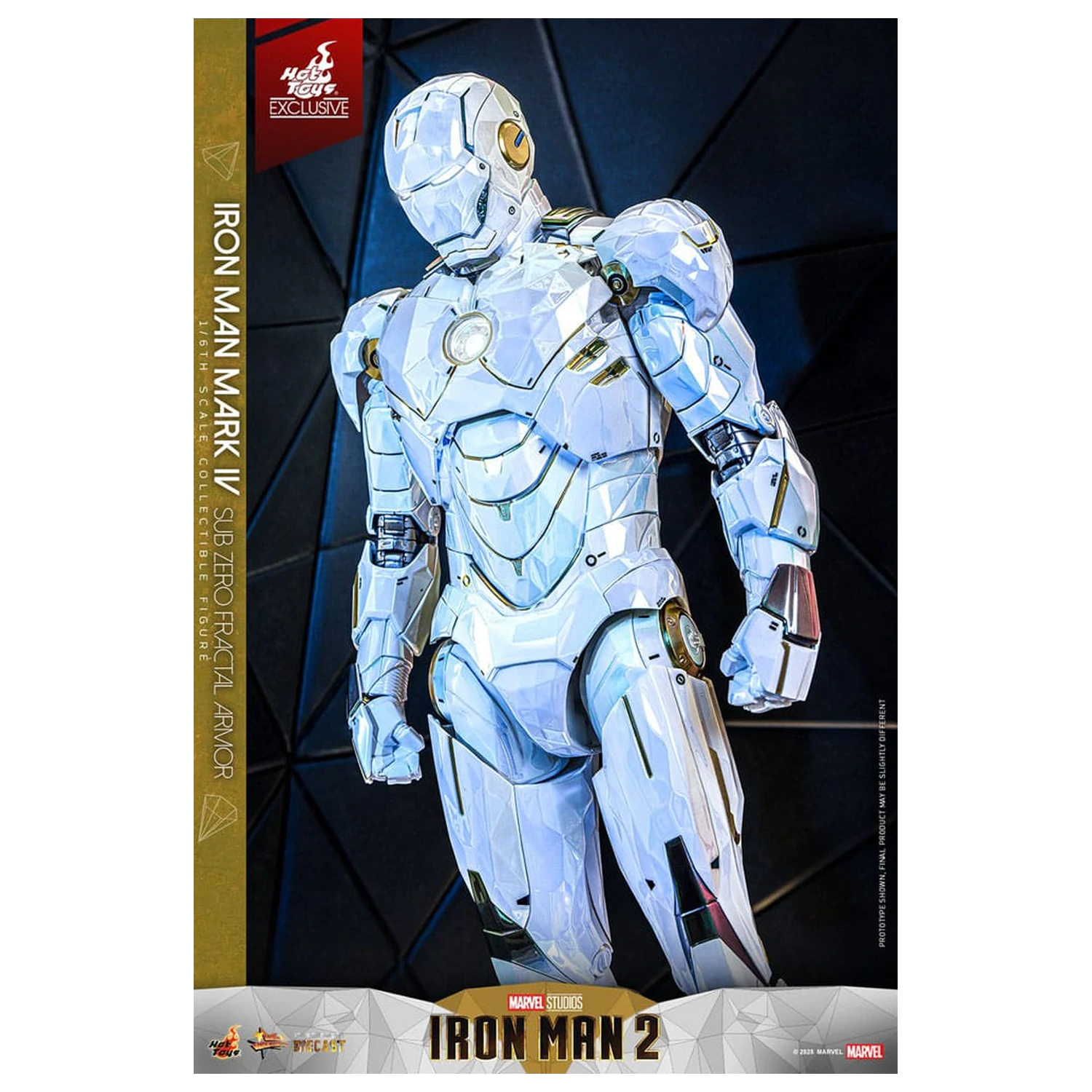 Iron Man 2 Movie Masterpiece Diecast akčná figúrka 1/6 Iron Man Mark IV (Sub-Zero Fractal Armor) Hot Toys Exclusive 33 cm produktová fotografia