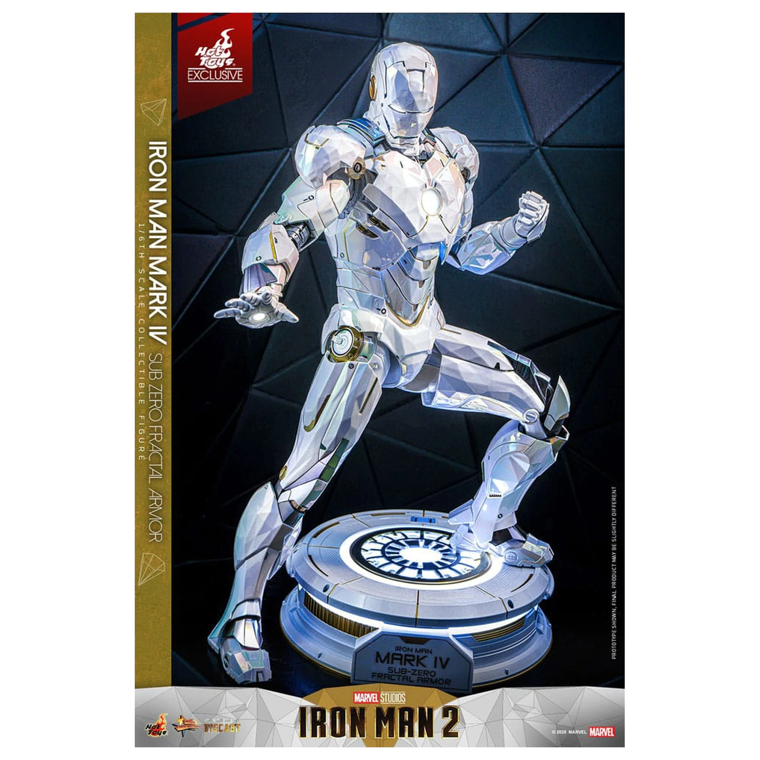 Iron Man 2 Movie Masterpiece Diecast akčná figúrka 1/6 Iron Man Mark IV (Sub-Zero Fractal Armor) Hot Toys Exclusive 33 cm produktová fotografia