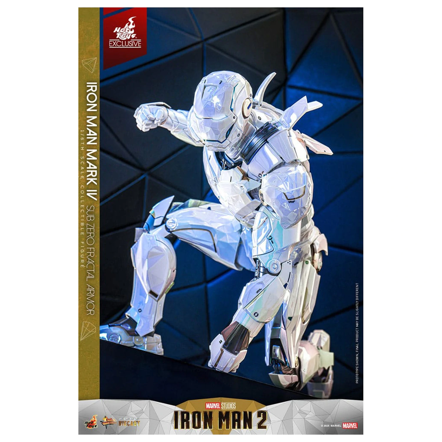 Iron Man 2 Movie Masterpiece Diecast akčná figúrka 1/6 Iron Man Mark IV (Sub-Zero Fractal Armor) Hot Toys Exclusive 33 cm produktová fotografia