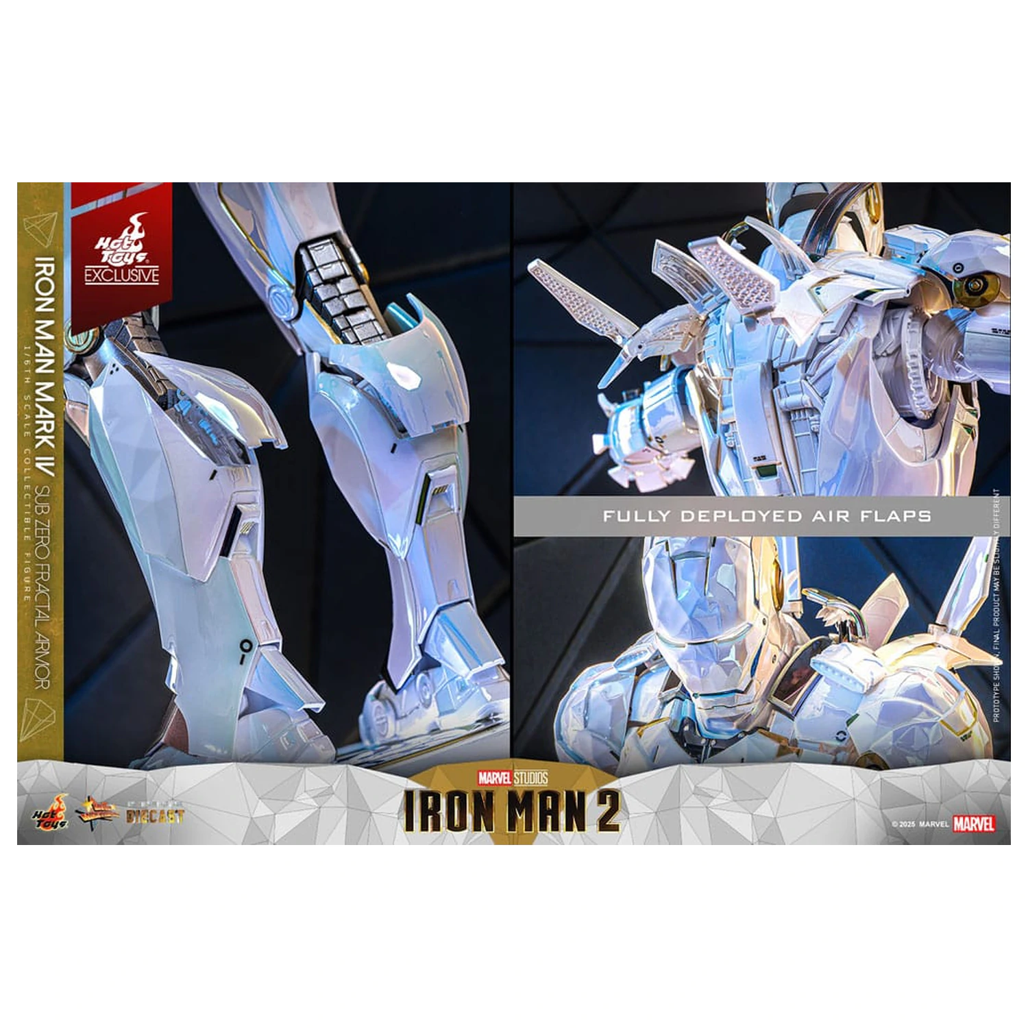 Iron Man 2 Movie Masterpiece Diecast akčná figúrka 1/6 Iron Man Mark IV (Sub-Zero Fractal Armor) Hot Toys Exclusive 33 cm produktová fotografia