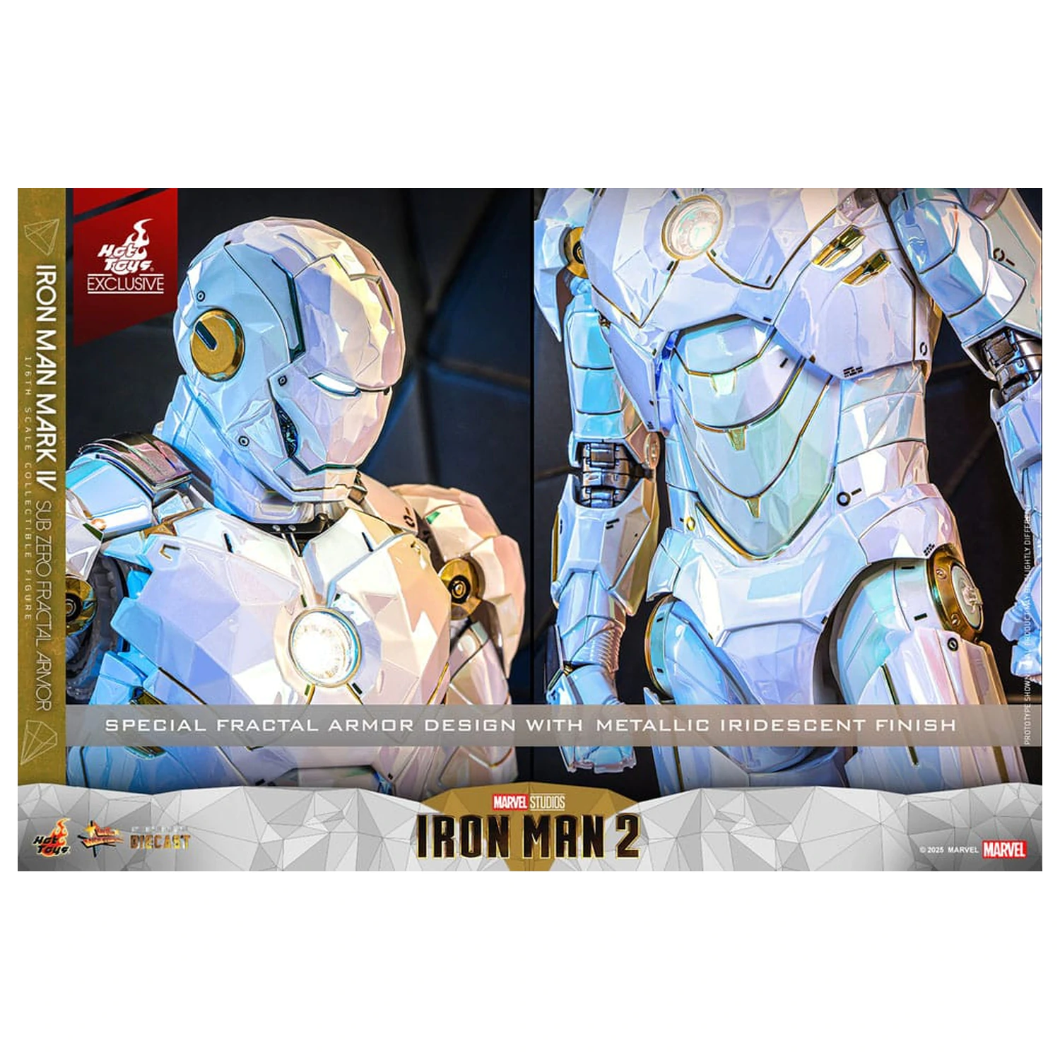 Iron Man 2 Movie Masterpiece Diecast akčná figúrka 1/6 Iron Man Mark IV (Sub-Zero Fractal Armor) Hot Toys Exclusive 33 cm produktová fotografia