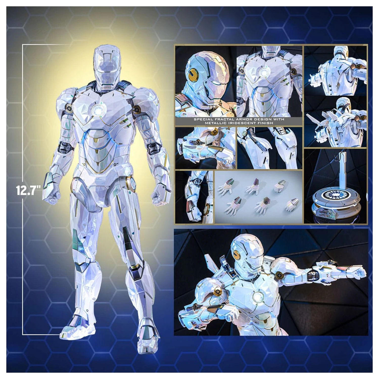 Iron Man 2 Movie Masterpiece Diecast akčná figúrka 1/6 Iron Man Mark IV (Sub-Zero Fractal Armor) Hot Toys Exclusive 33 cm produktová fotografia