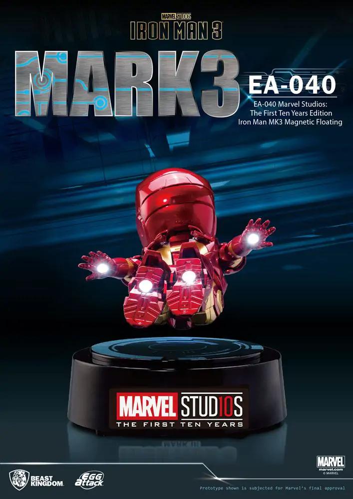 Iron Man 3 Egg Attack Figurka plávajúci model Iron Man Mark III The First Ten Years Edition 16 cm termékfotó