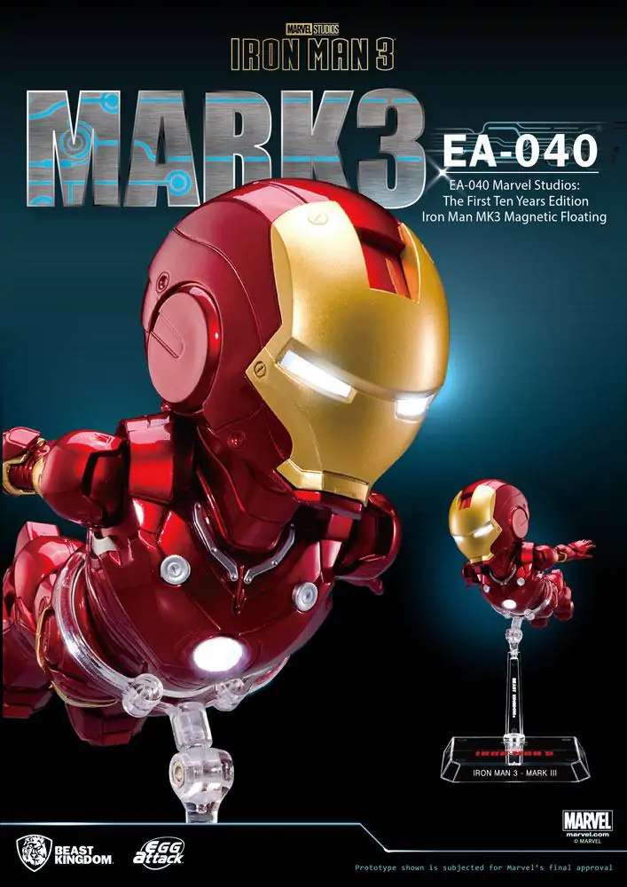 Iron Man 3 Egg Attack Figurka plávajúci model Iron Man Mark III The First Ten Years Edition 16 cm termékfotó