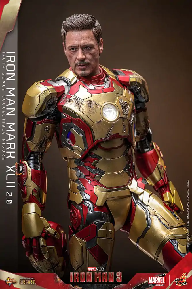 Iron Man 3 Movie Masterpiece Diecast Akčná figúrka 1/6 Iron Man Mark XLII (2.0) 32 cm termékfotó