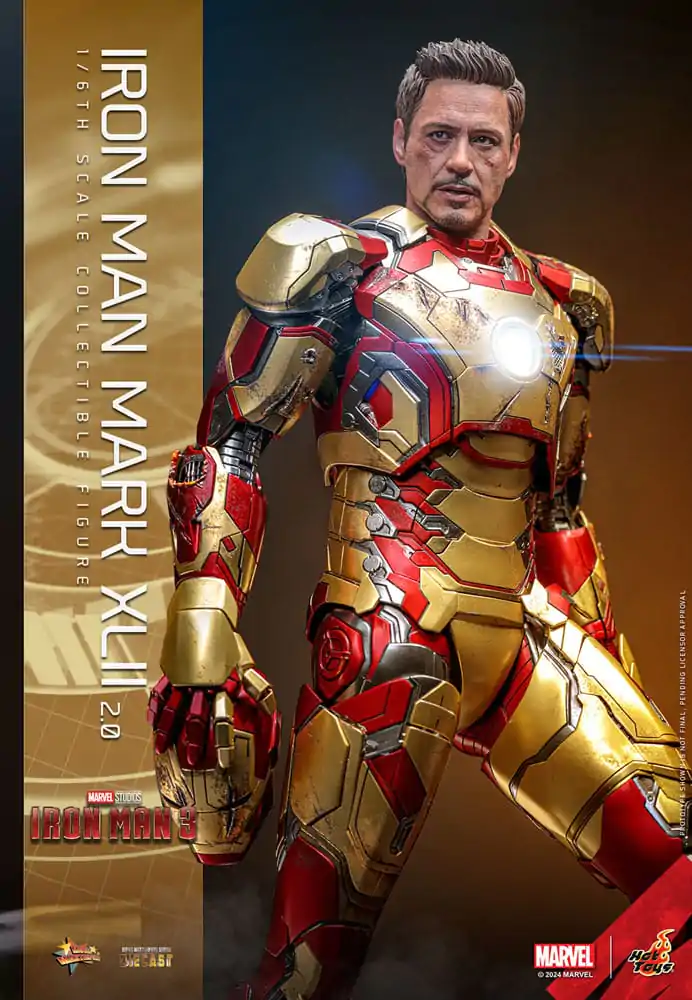 Iron Man 3 Movie Masterpiece Diecast Akčná figúrka 1/6 Iron Man Mark XLII (2.0) 32 cm termékfotó