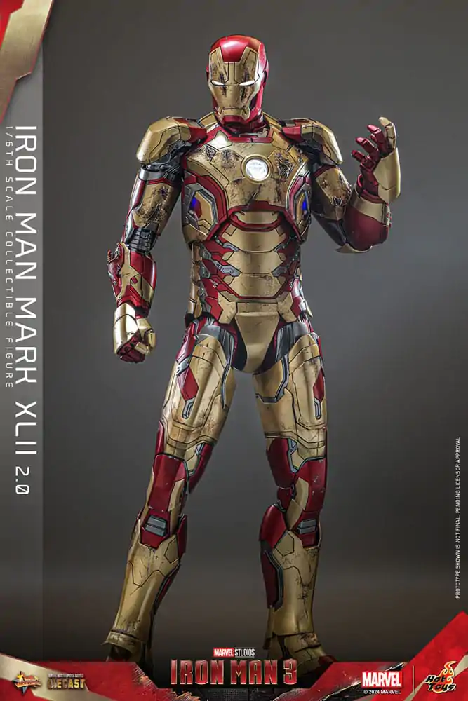 Iron Man 3 Movie Masterpiece Diecast Akčná figúrka 1/6 Iron Man Mark XLII (2.0) 32 cm termékfotó