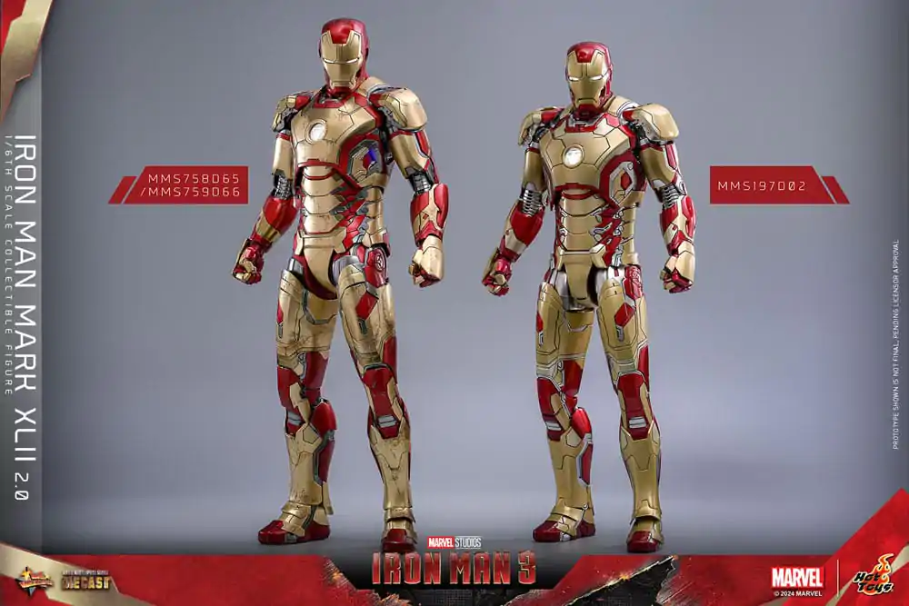 Iron Man 3 Movie Masterpiece Diecast Akčná figúrka 1/6 Iron Man Mark XLII (2.0) 32 cm termékfotó