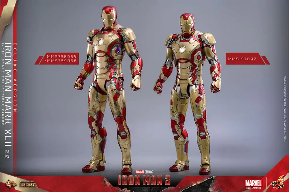 Iron Man 3 Movie Masterpiece Diecast Akčná figúrka 1/6 Iron Man Mark XLII (2.0) Deluxe 32 cm termékfotó