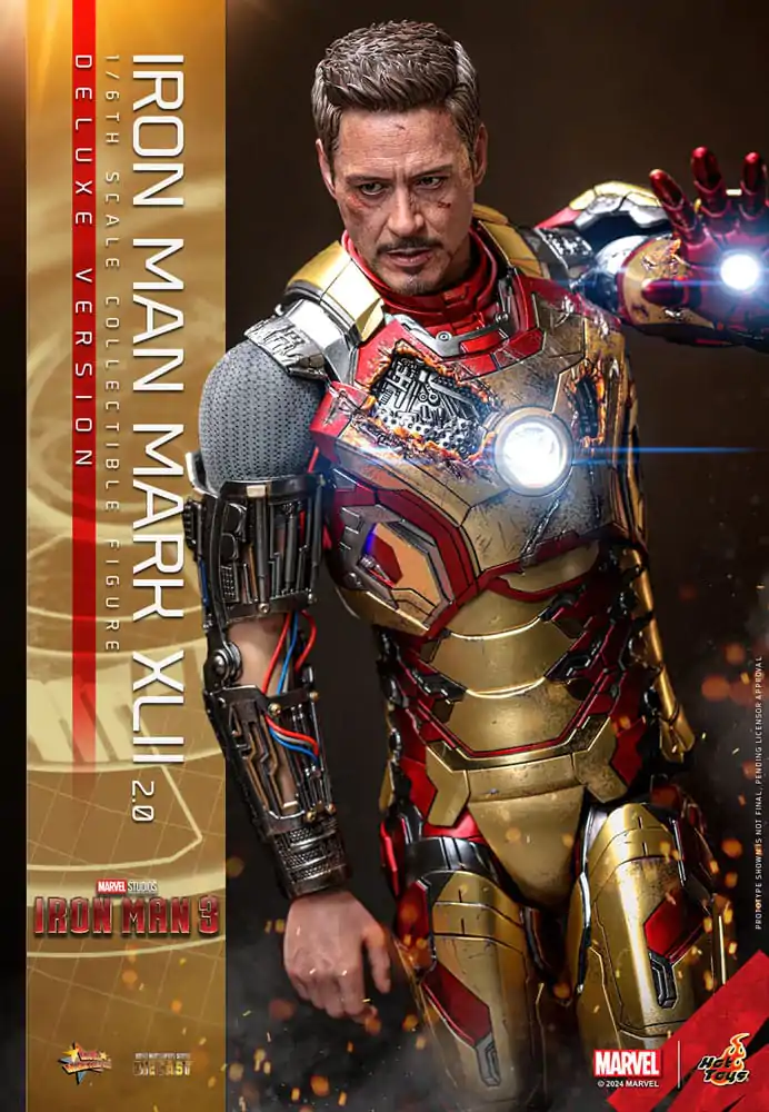 Iron Man 3 Movie Masterpiece Diecast Akčná figúrka 1/6 Iron Man Mark XLII (2.0) Deluxe 32 cm termékfotó