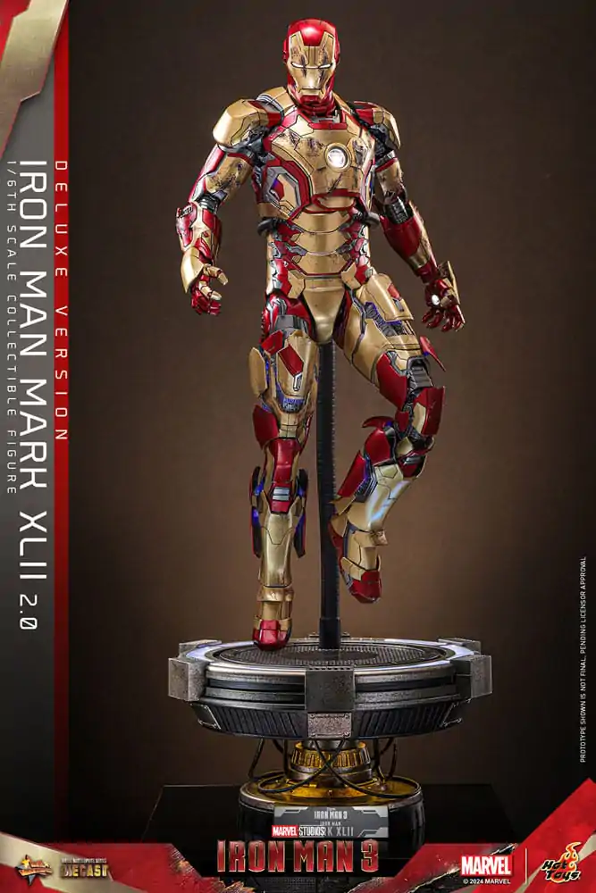 Iron Man 3 Movie Masterpiece Diecast Akčná figúrka 1/6 Iron Man Mark XLII (2.0) Deluxe 32 cm termékfotó