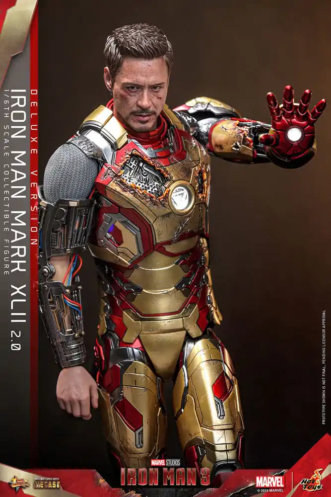 Iron Man 3 Movie Masterpiece Diecast Akčná figúrka 1/6 Iron Man Mark XLII (2.0) Deluxe 32 cm termékfotó