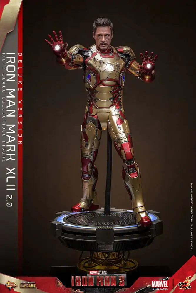 Iron Man 3 Movie Masterpiece Diecast Akčná figúrka 1/6 Iron Man Mark XLII (2.0) Deluxe 32 cm termékfotó