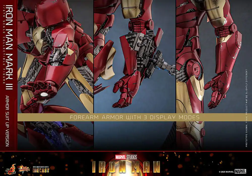 Iron Man Movie Masterpiece Diecast akčná figúrka 1/6 Iron Man Mark III (Armor Suit Up Version) 32 cm produktová fotografia